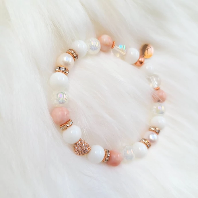 ROSEGOLD szív luxury ásványkarkötő