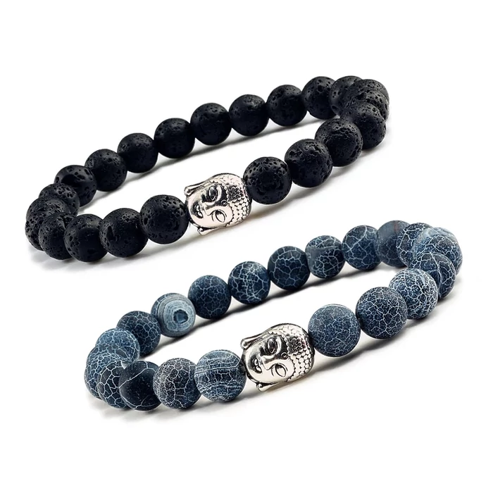 Buddha fejes ásványkarkötő