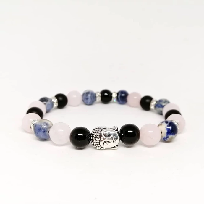 Buddha fejes ásványkarkötő