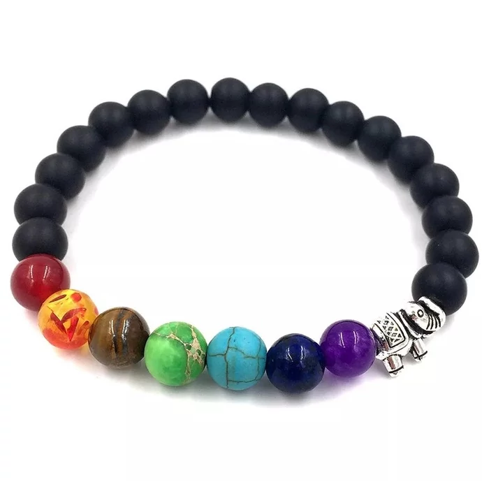 7 csakra karkötő szerencsehozó elefánt medállal_2