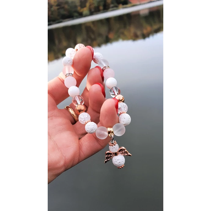 "Rosegold angyal" kristálykarkötő