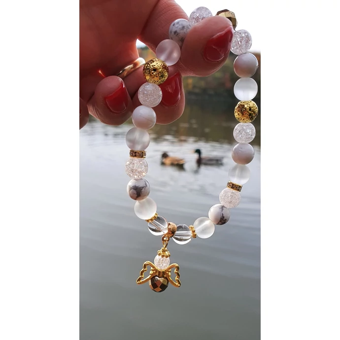 "Arany angyal" kristálykarkötő