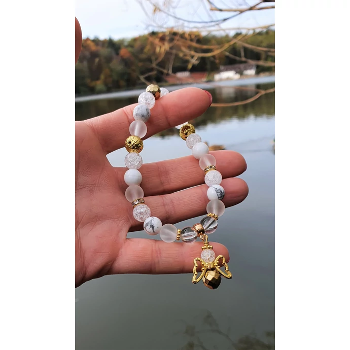 Yvonne Design "Arany angyal" kristálykarkötő