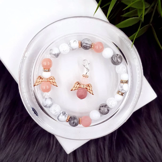 Yvonne Design rosegold angyalka ékszerszett