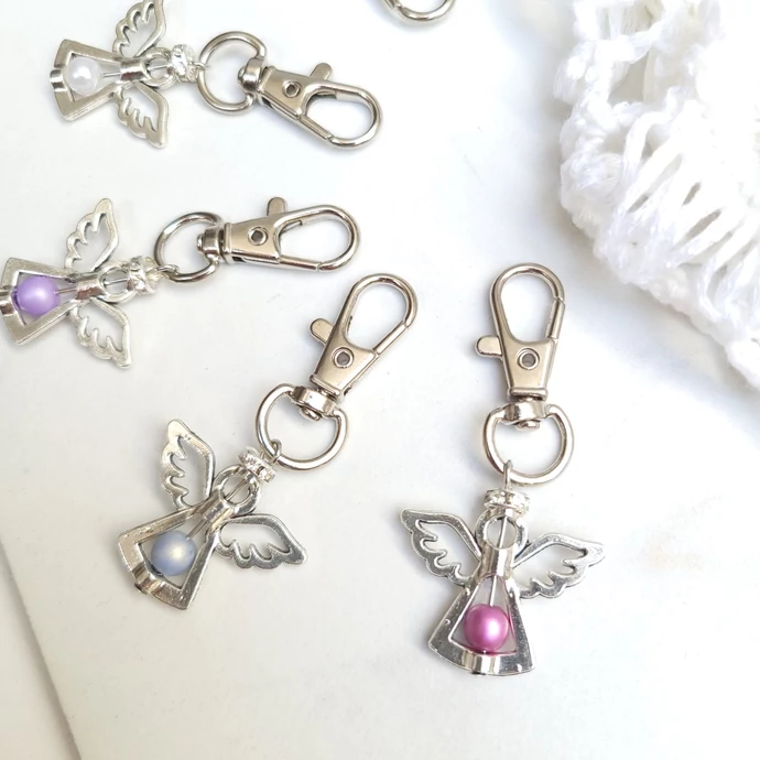 Angyalka kulcstartó karabinerrel 5 db-os csomag