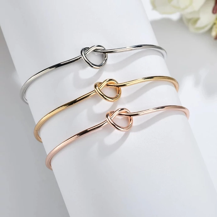 Divatos drót karkötő csomóval "arany"_2