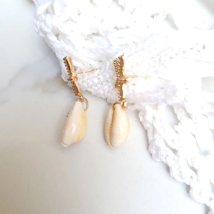 Rosegold csillag- kagyló fülbevaló 