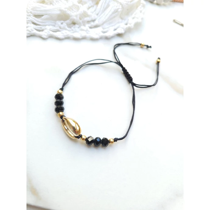 Aranyszín kagylós zsinór karkötő/bokalánc