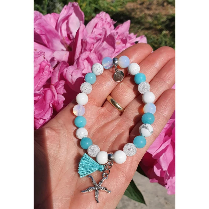 "Türkiz álom" tengericsillagos ásványkarkötő_1