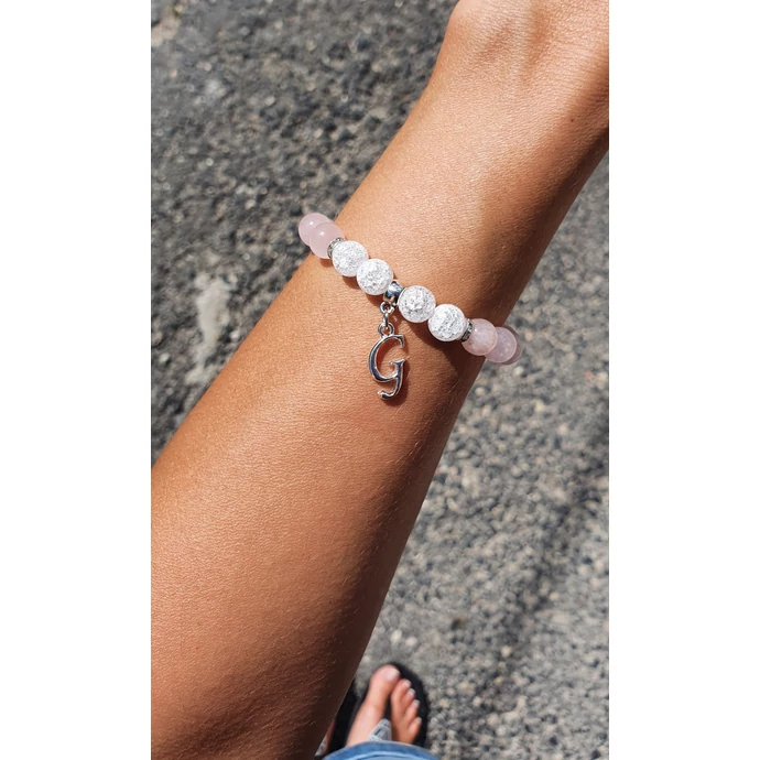 Álomszép betű medálos ásványkarkötő_2