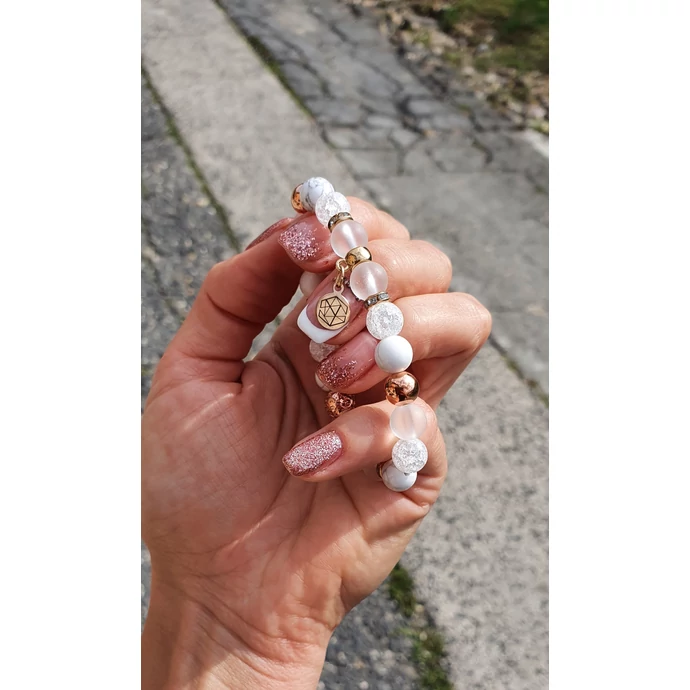 Yvonne Design "rosegold" ásványkarkötő páros karkötő páros karkötő ékszer ásványos