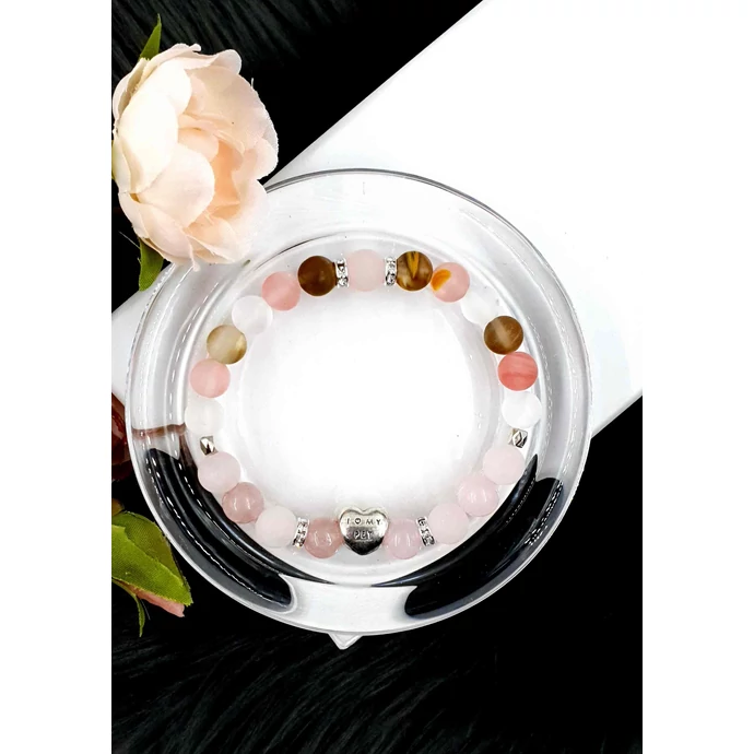 Kutya szivecske tappancs medálkás ásványkarkötő