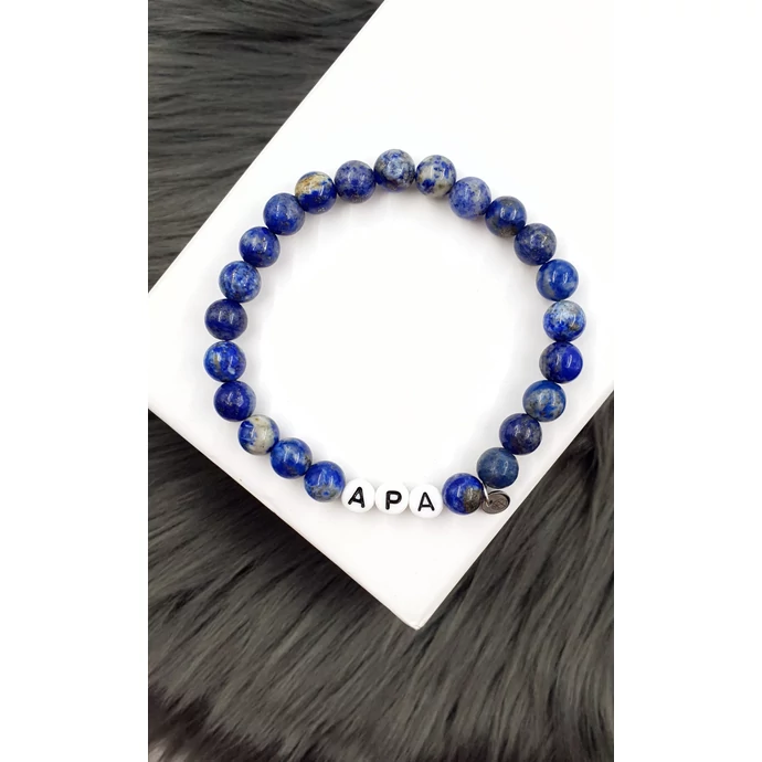 Lápiszlazuri ásványkarkötő "APA" felirattal