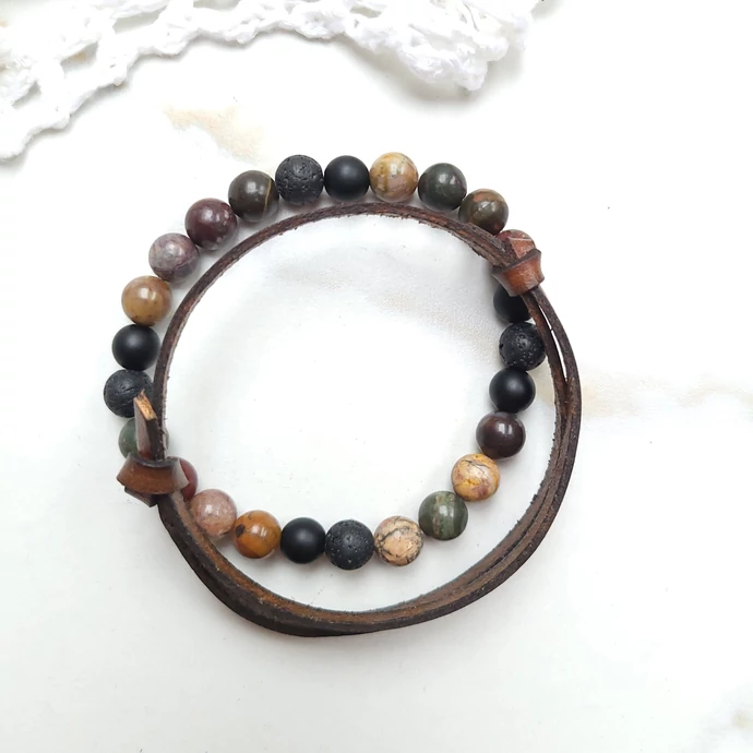 Stone &amp; Leather férfi ékszerszett