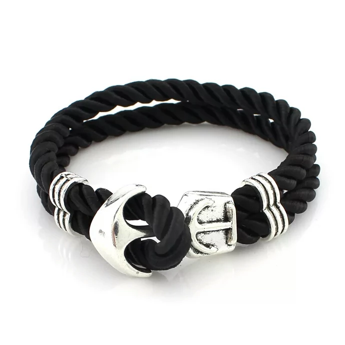 Selyem sodort zsinósos horgony karkötő