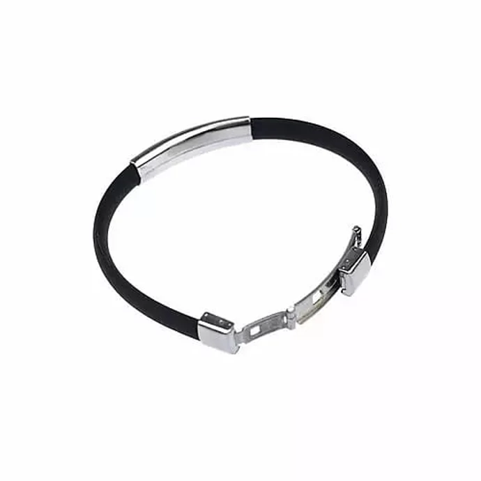 Nemesacél és kaucsuk csatos férfi karkötő_1 