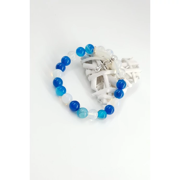 Babaváró ásványkarkötő "kék achát_1