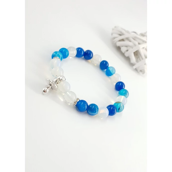 Babaváró ásványkarkötő "kék achát