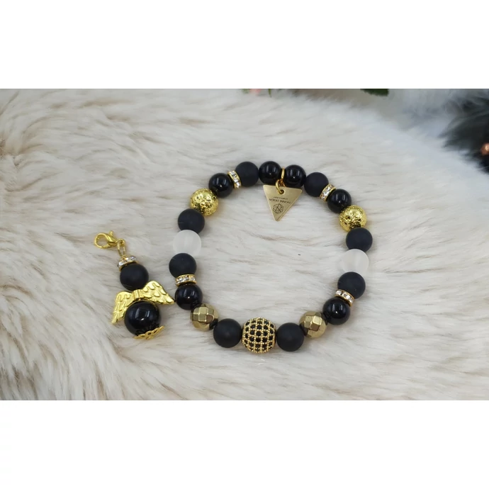 Yvonne design black angyal ékszerszett, ékszer szett, ajándékötlet, rosegold, kulcstartó ékszerszett, ékszer szett, ajándékötlet, rosegold, kulcstartó, 