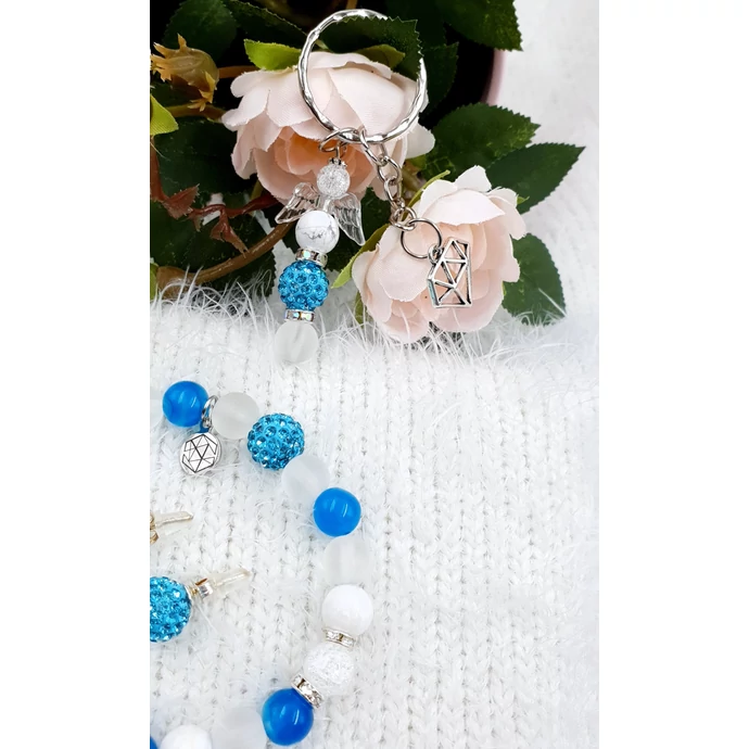 "Blue angyal" ékszerszett, ékszer szett, ajándékötlet, rosegold, kulcstartó ékszerszett, ékszer szett, ajándékötlet, rosegold, kulcstartó, rodonit