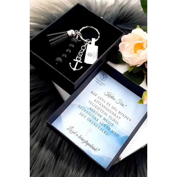 Keresztapa felkérő díszdobozos kulcstartó