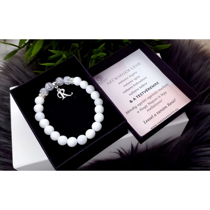 Tanú felkérő ajándék személyes üzenettel tejkvarcból