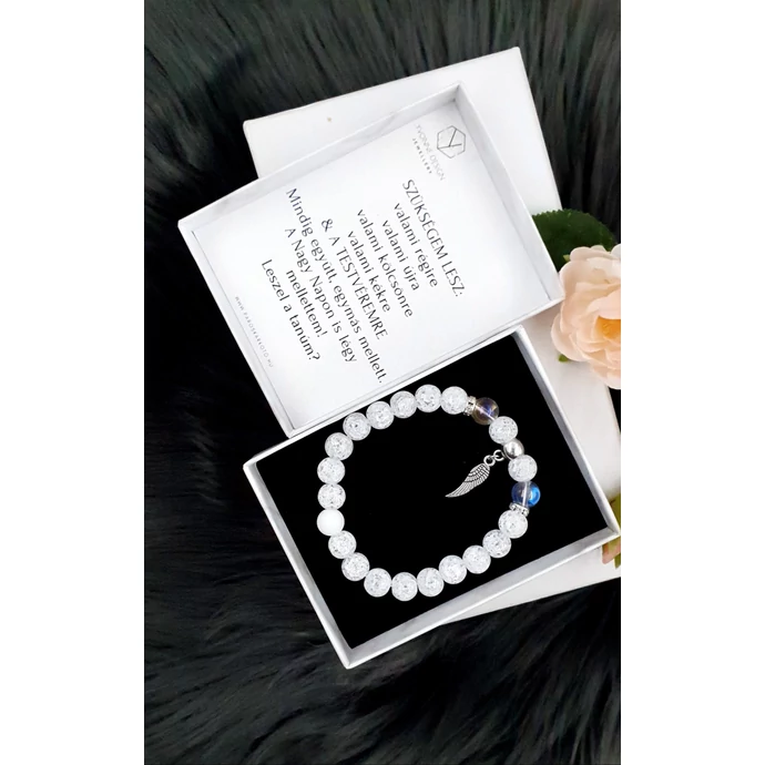 Tanú felkérő  ásványkarkötő díszdobozban üzenettel