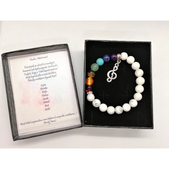 Díszdobozos 7 csakra ásványkarkötő személyes üzenettel 