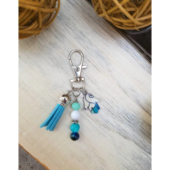 Fatima keze türkiz kulcstartó