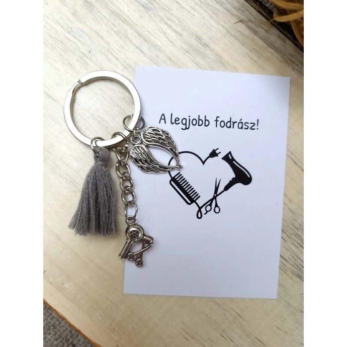 Legjobb fodrász! feliratos kulcstartó 