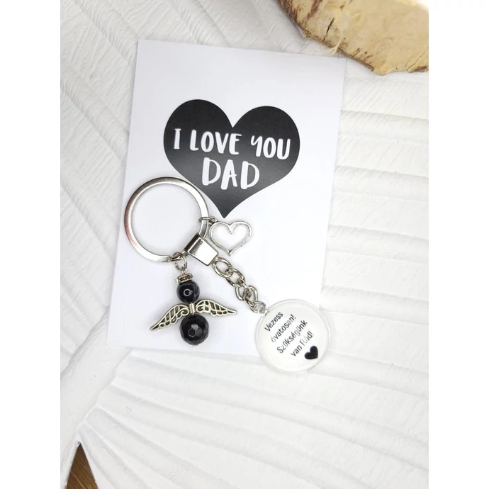 I LOVE YOU DAD angyalkás kulcstartó