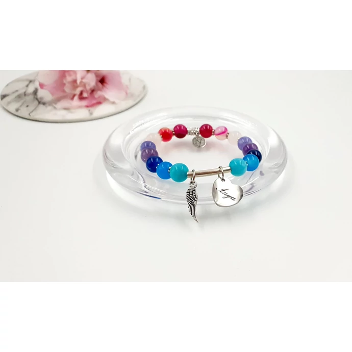 "Anya" medálos ásványkarkötő ajándékötlet, anya, anyás karkötő, ajándék édesanyának, anya-lánya