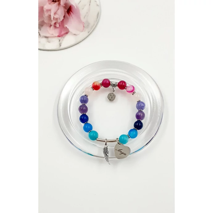 "Anya" medálos ásványkarkötő ajándékötlet, anya, anyás karkötő, ajándék édesanyának, anya-lánya