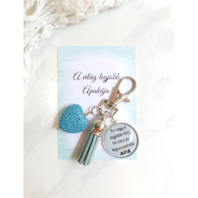 Legjobb Apa! üveglencsés kulcsatrató- menta