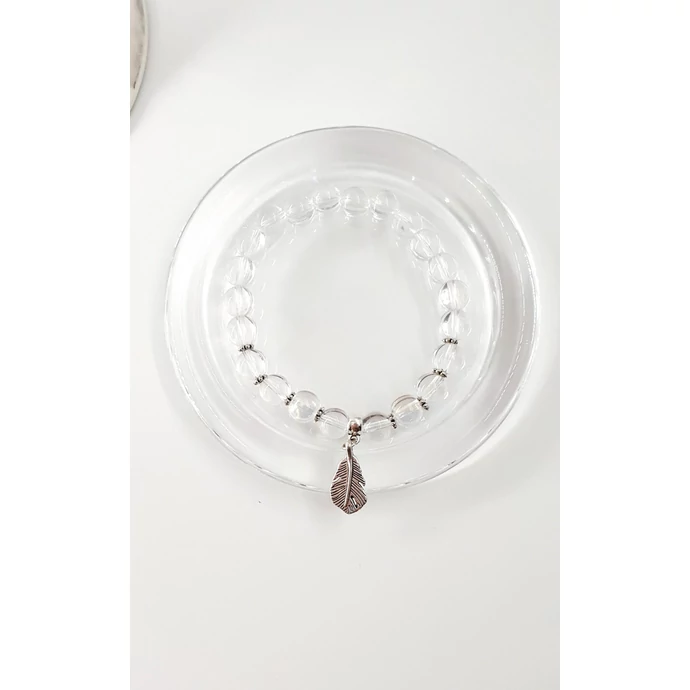 Hegyikristály ásványkarkötő toll medállal toll, toll medál