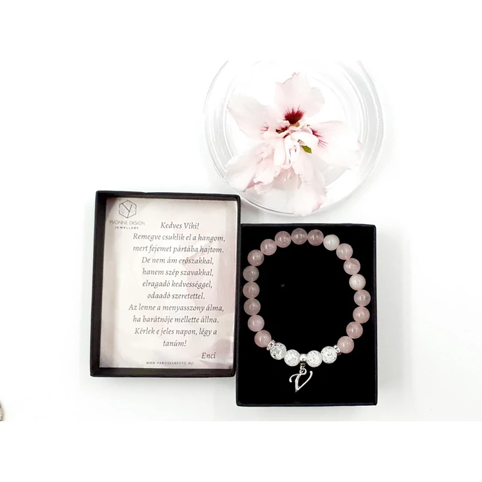 Díszdobozos személyes ajándék karkötő betűvel