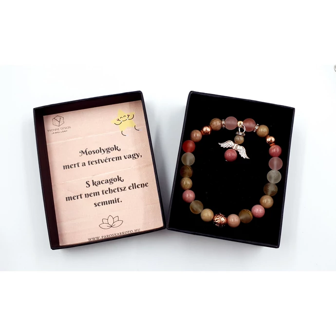 Testvér ajándék ásványkarkötő idézettel   angyal testvér