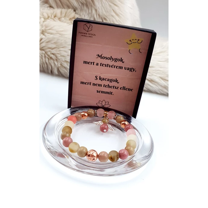 Testvér ajándék ásványkarkötő idézettel