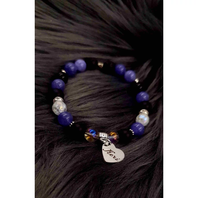 Keri medálos ásványkarkötő "lila"