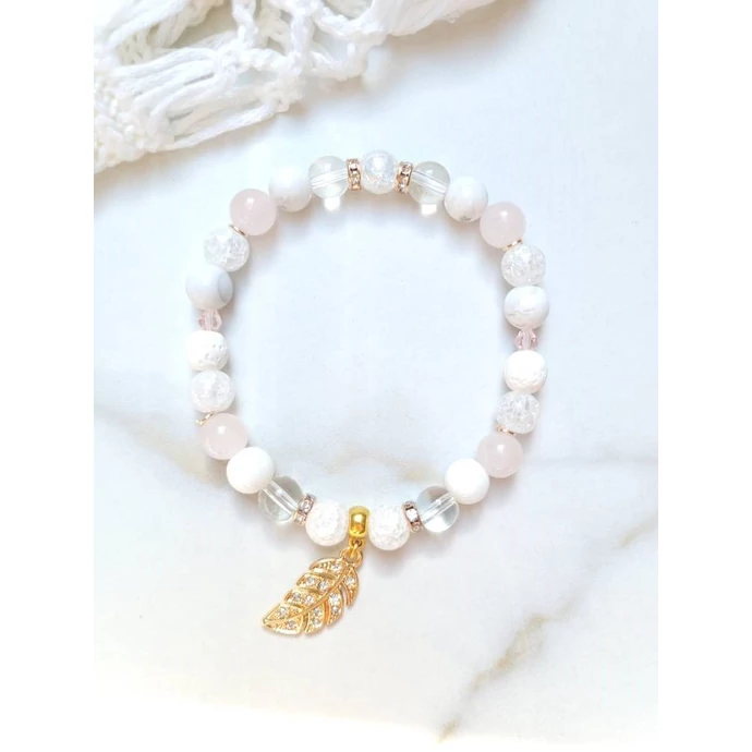 Arany levél LUXURY ásványkarkötő