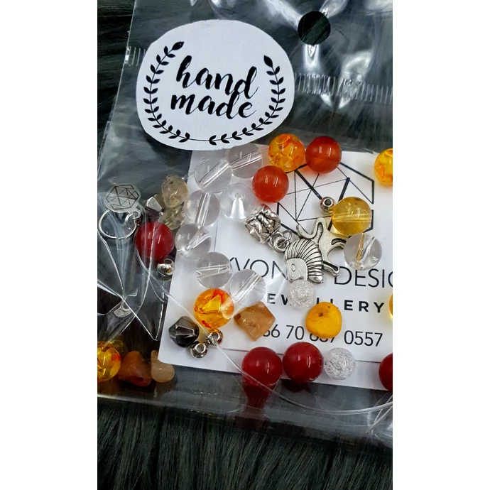 "Hand made" csomag sárga-piros hand made, hand made csomag, csináld magad, saját ékszer