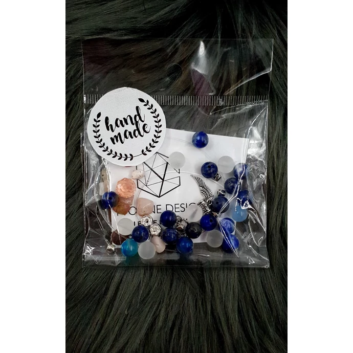 "Hand made" csomag kék-áttetsző hand made, hand made csomag, csináld magad, saját ékszer