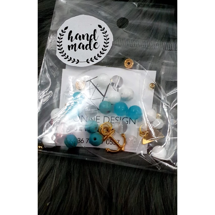 "Hand made" csomag arany-türkiz hand made, hand made csomag, csináld magad, saját ékszer