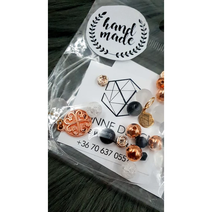 &quot;Hand made&quot; csomag rosegold virág hand made, hand made csomag, csináld magad, saját ékszer