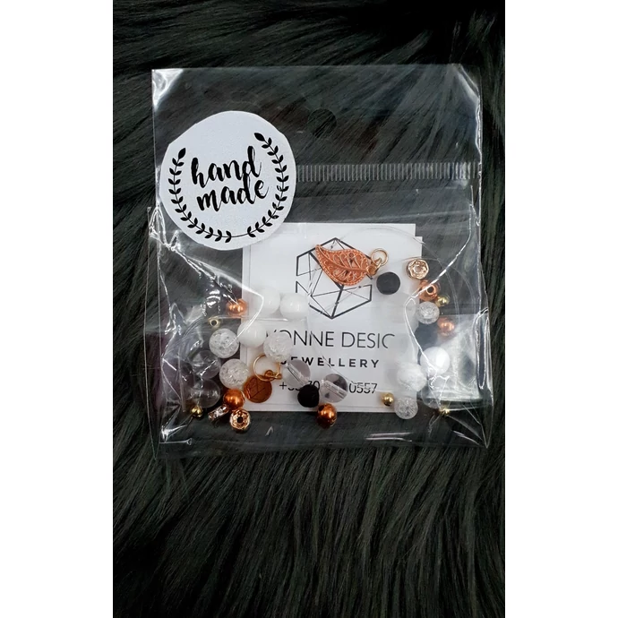 "Hand made" csomag rosegold levél hand made, hand made csomag, csináld magad, saját ékszer