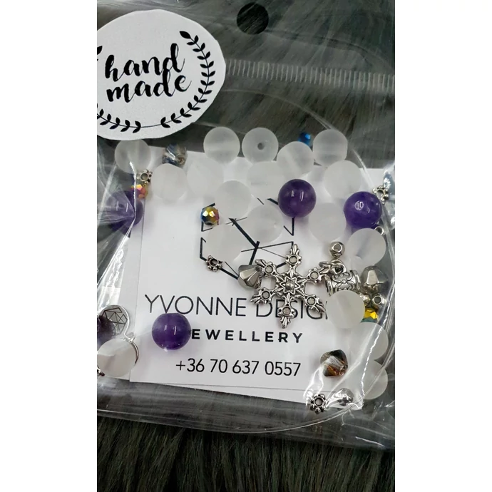 "Hand made" csomag lila áttetsző hand made, hand made csomag, csináld magad, saját ékszer