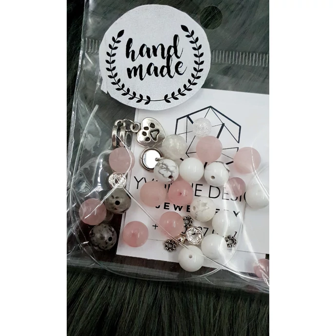 "Hand made" csomag rózsaszín áttetsző hand made, hand made csomag, csináld magad, saját ékszer