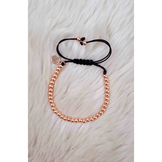 Zsinór karkötő &quot;rosegold&quot; apró gyönggyel