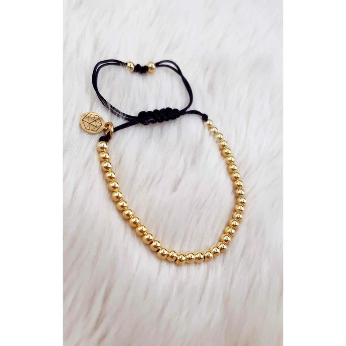 Zsinór karkötő arany apró gyönggyel