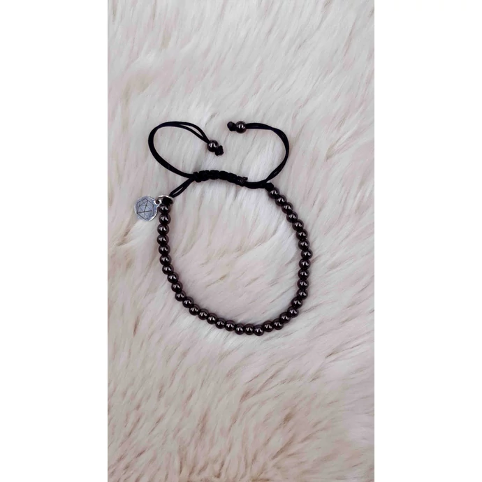 Antracit szürke apró gyöngyös zsinór karkötő